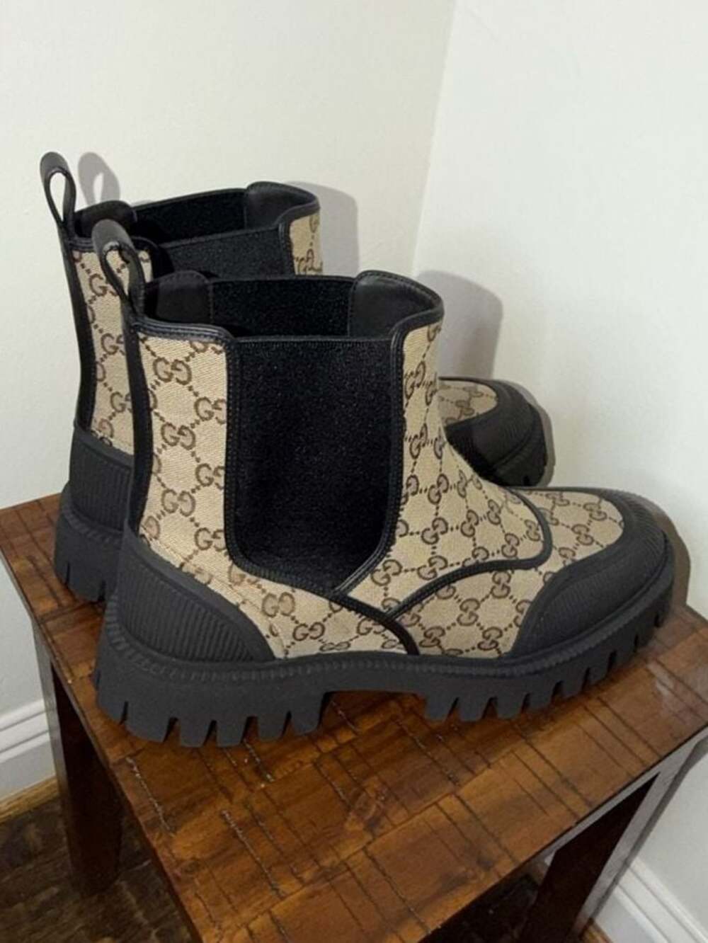 Gucci GG Ankle Boot 'Beige Ebony' - 739777 FABSQ 9751 size 13UK so 13.5/14 US - Picture 4 of 7